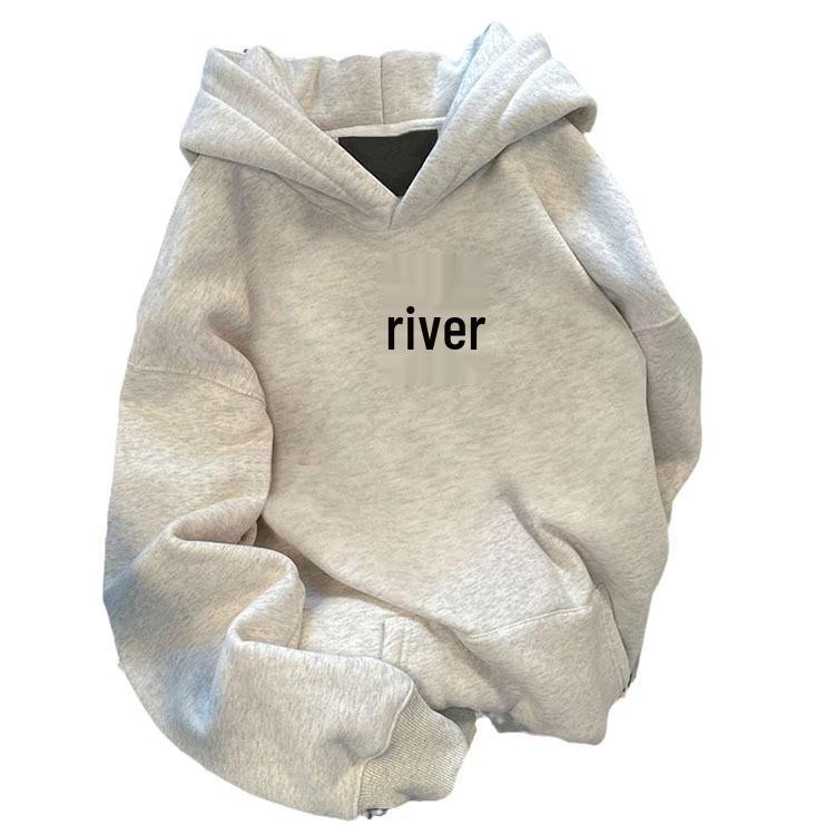 Women's Oversized Autumn/Winter Hooded Sweatshirt - Fleece Lined, Thickened Cozy Fit, Lazy Style.