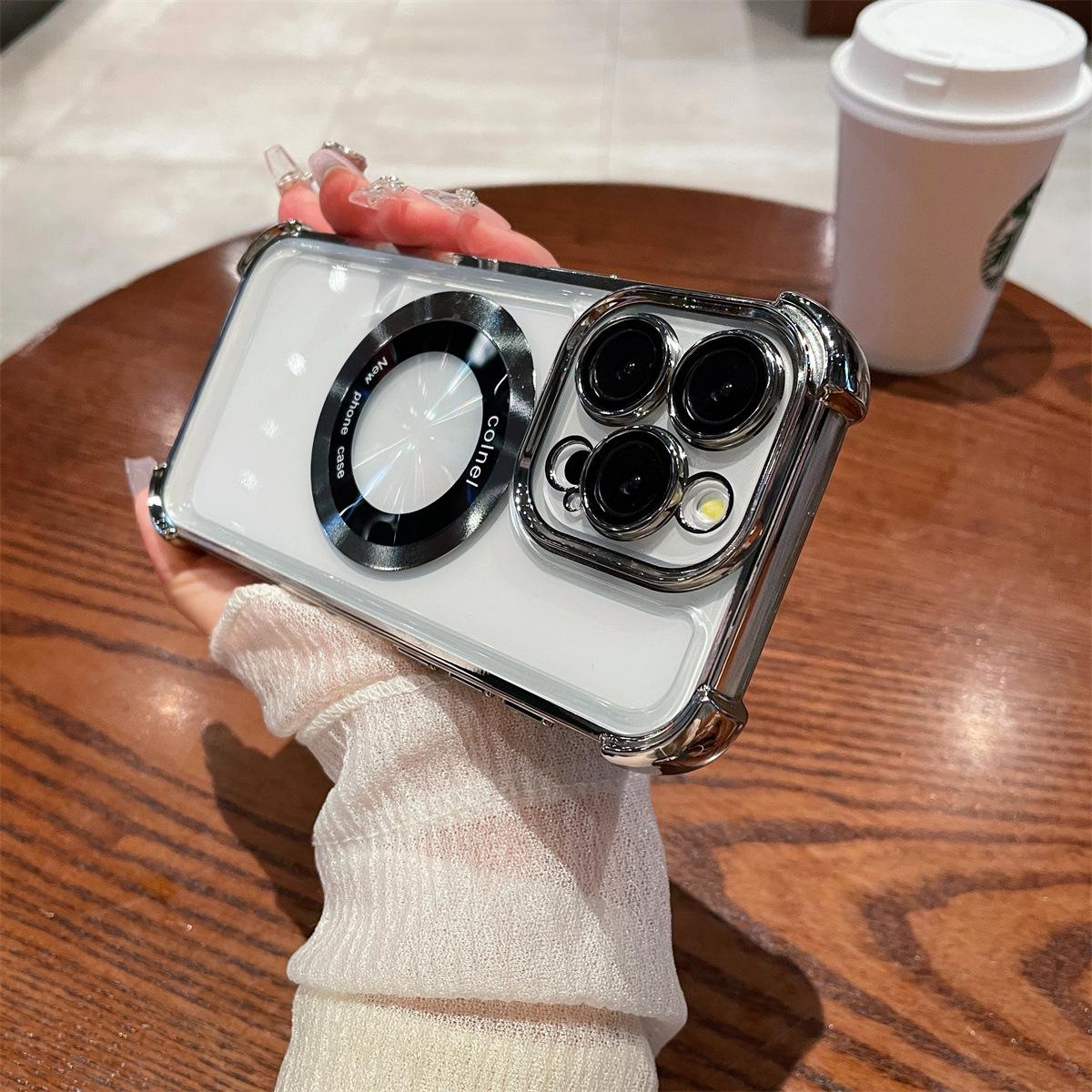 

Suitable for Apple 16E Phone Case, 16promax Four-corner Airbag Anti-drop IPhone14/15 Magnetic Protective Case Apple 11Pro серый