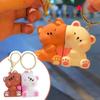 Cute Resin Bear Couple Magnetic Keychain Will Never Leave Cute Animal Doll Bag Pendant Kawaii Key Chains Gifts for Lovers