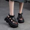 2025 Summer New Retro Sponge Heel Sandals for Women, Casual and Fashionable Roman Women's Sandals with Hollowed-out Designs