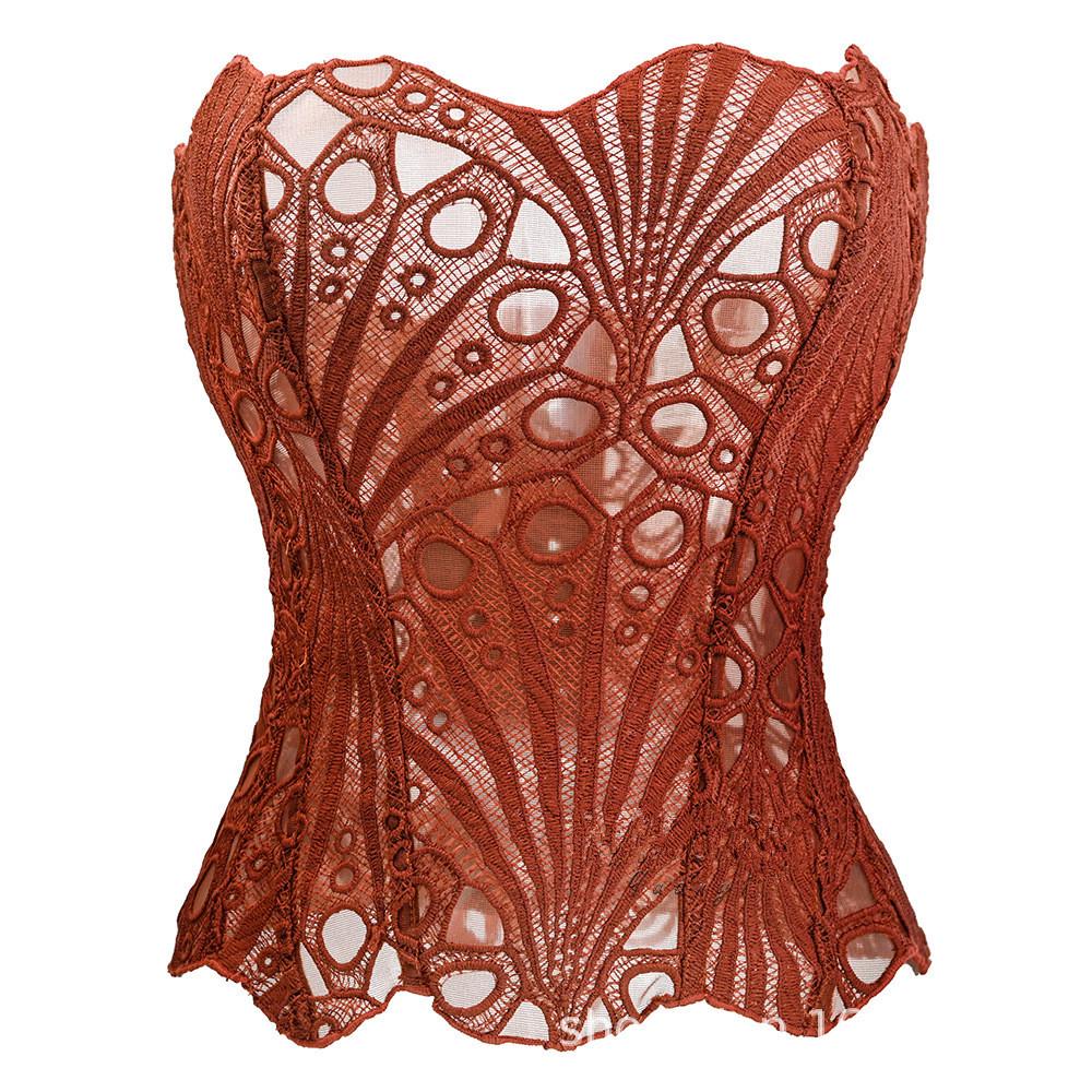 Flower Fairy Bestseller: Irregular Lace Mesh Double Layer Fishbone Court Corset