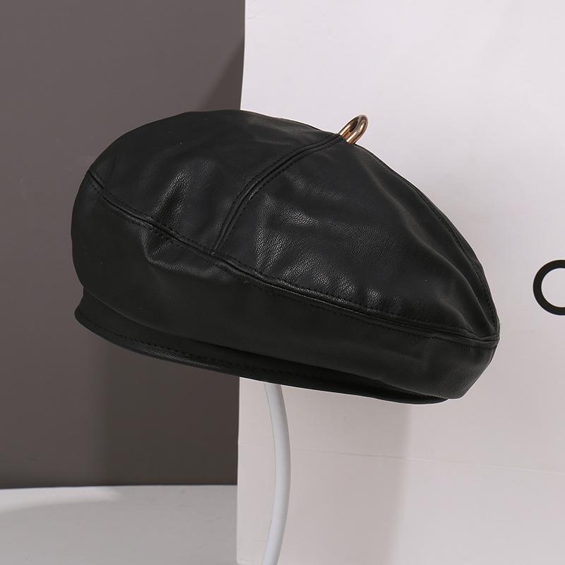 Letter embroidery beret children's fashion face small versatile autumn and winter warm painter hat newsboy hat