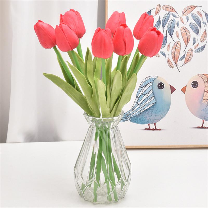 Colorful Tulip Artificial Flower Real Touch Flowers Tulip Bouquet Fake Flower For Home Wedding Decoration Home Garden Decor