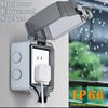 שקע חיצוני IP66 220V שקעי EU עם מתג תקע כפול עמיד למים לשימוש בגינה בחצר קופסת שקע עמידה למים