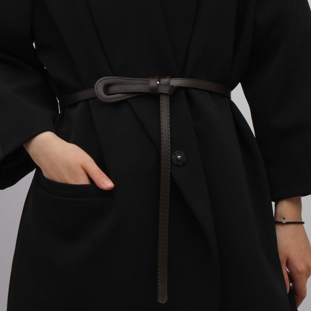 

Solid Color Thin Belt Non-hole Waist Strap Ins Adjustable Waistband Jeans Dress