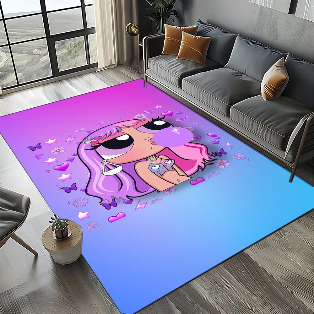 27 Style New Kawaii P-Powerpuff Girl Cartoon Carpet Rug for Living Room Bedroom Home Sofa Decoration,Kid Play Non-slip Floor Mat
