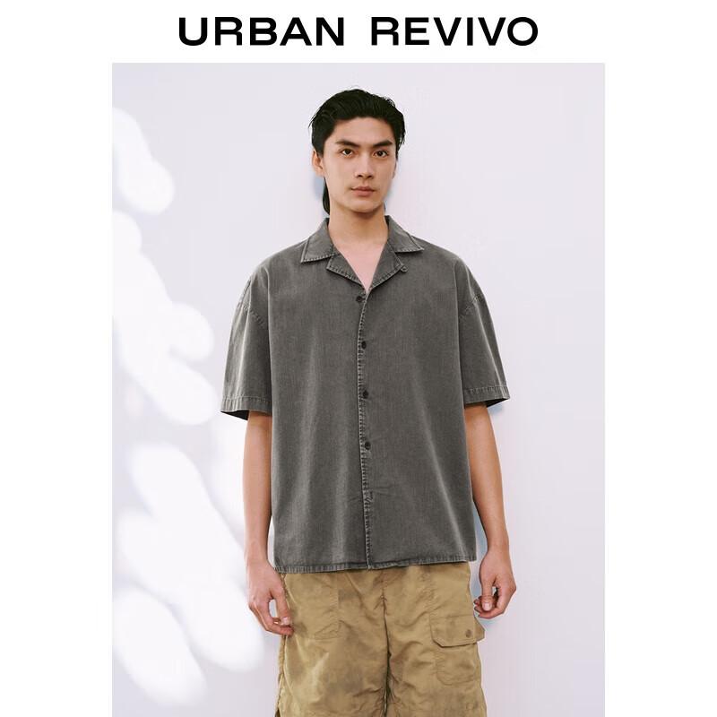 Men s Retro Casual Short Sleeve Cotton Button-Up Shirt XS