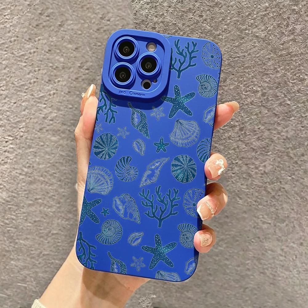 Ocean Shells And Starfish Case For iPhone 17 16 15 14 13 12 11 Pro Max X XS XR 8 Plus 17 16 E Soft Bumper Shockproof Cases Cover