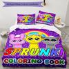 Juego de Ropa de Cama Sprunki de 3 Piezas Funda Nórdica con Cierre Incluye 1 Funda Nórdica y 2 Fundas de Almohada, Suave y Cómodo para Todas las Estaciones.