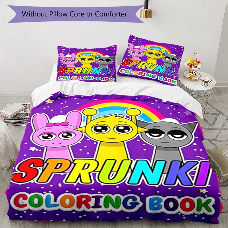 Juego de Ropa de Cama Sprunki de 3 Piezas Funda Nórdica con Cierre Incluye 1 Funda Nórdica y 2 Fundas de Almohada, Suave y Cómodo para Todas las Estaciones.