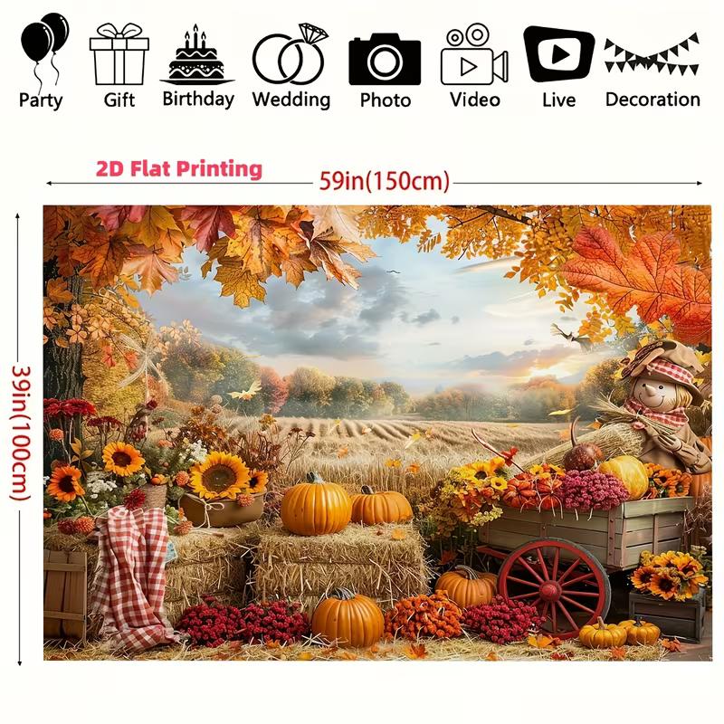 2D Charming Thanksgiving Countryside Nature Backdrop Cloth