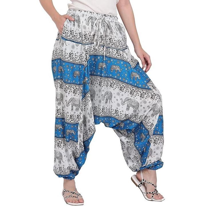 Indian Women Casual Wear Rayon Trouser Wide Leg Summer Yoga Losse Harem Pants Free