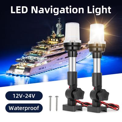 360° Dönebilen LED Tekne Seyir Işığı Ayarlanabilir Denizcilik Saf Beyaz Seyir Işığı Işıklar Yat Kıç Işığı Demirleme Lambası 12V~24V