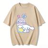 2026 New Cinnamoroll Lemon Drink Cartoon Print Tshirt Family Matching Outfits Casual Short Sleeve Tee for Women Unisex Kids Tops