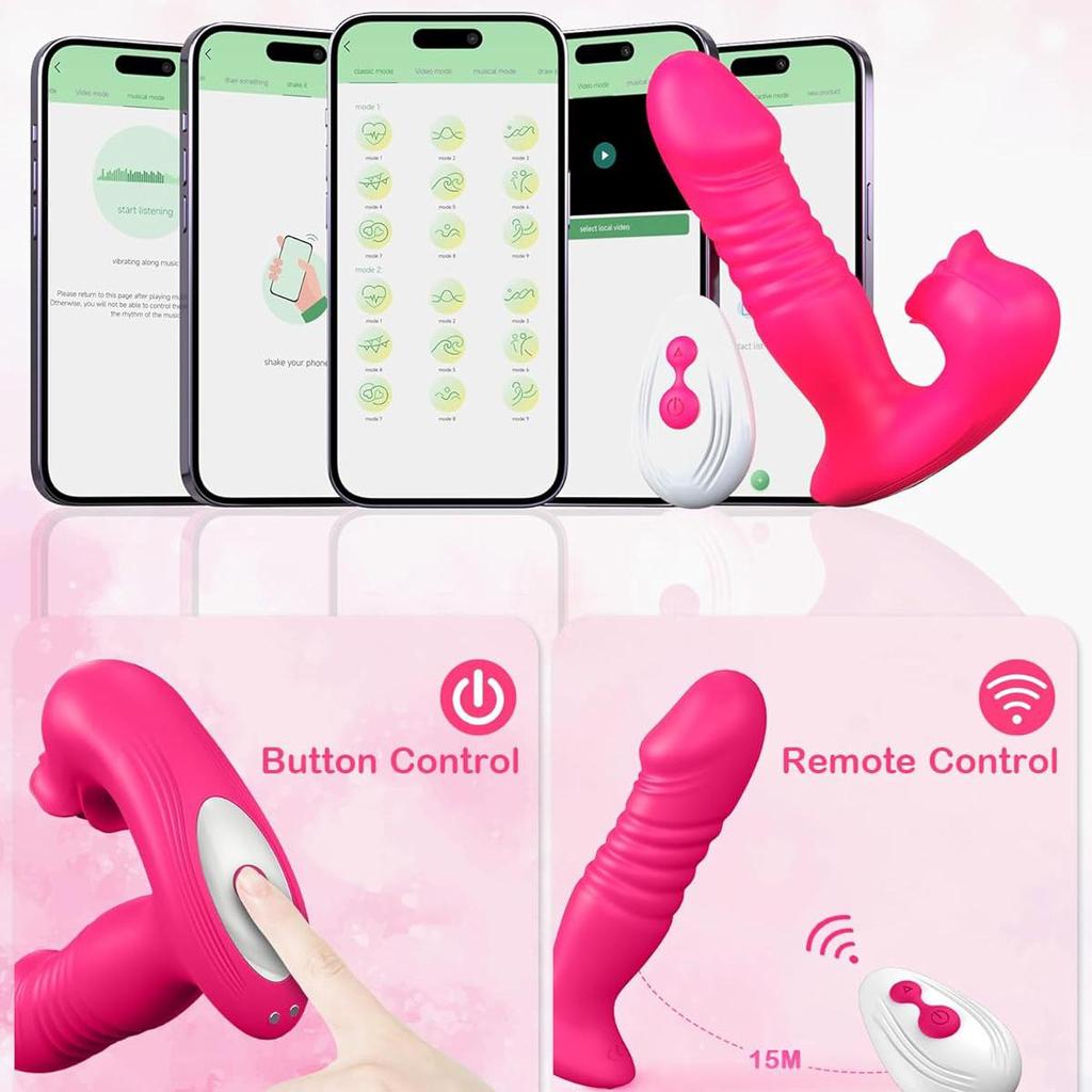 APP Telescopic Sucking Vibrator Wearable Female Toy G-spot Clitoral Stimulator Female Clitoral Masturbator Remote Control Dildo Sex Toys