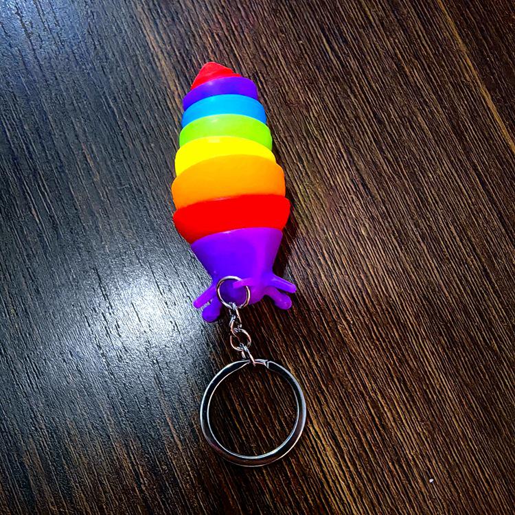 Creative Intelligence Car Key Fuzz Caterpillar Keychain - 8cm Decompression Slug Pendant Toy 8cm Keychain Caterpillar