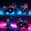 Kids Electric Motorcycle, 6V, Drive Wheels, Music, Light Effects, Red