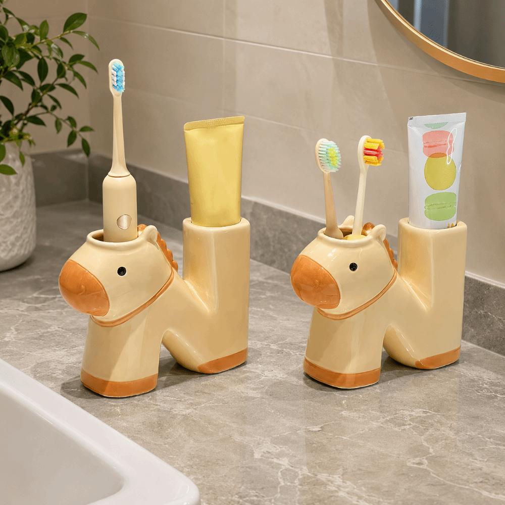 N-shaped Toothpaste Toothbrush Rack Ceramic Electric Toothbrush Stand Bathroom Accessories