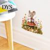 DIY Story Scene Wall Decor Cartoon Mouse Sticker, Cute Fairy Tale Decal, PVC Waterproof Decorative Gifts for Children Art Decors, Self Adhesive Mural