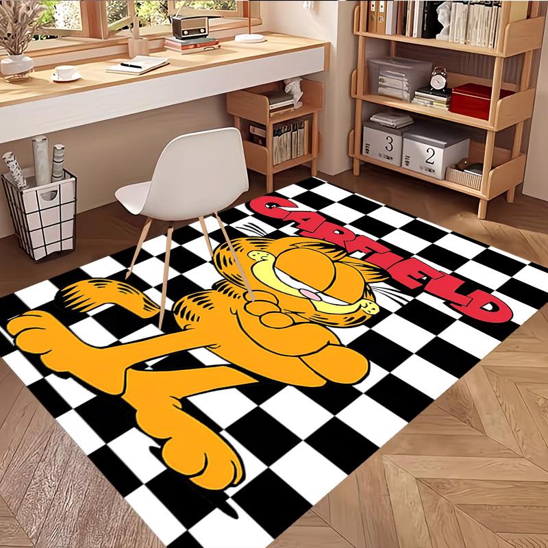 Garfield Print Rug, Washable Floor Carpet, For Entryway Dorm Laundry Room Office Study, Home Decor Birthday Christmas Gift