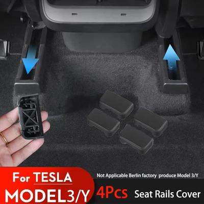 2025 Accessoires Achterkant Achterbank Schuifbescherming Anti-Klap 4 stuks Stoelrail Cover Beschermer voor Tesla Model 3 Y