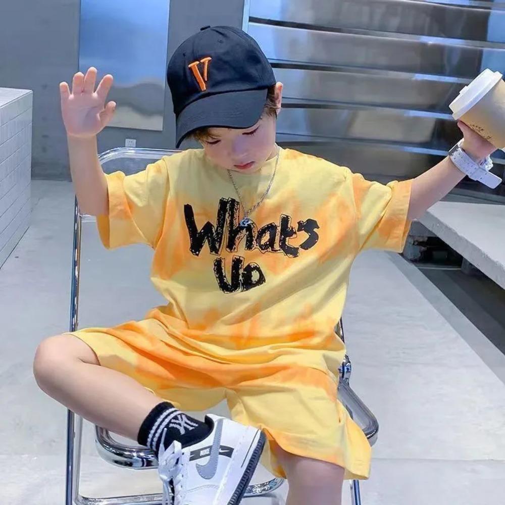 

Summer street children cool and handsome loose short sleeved+shorts two-piece set 140
