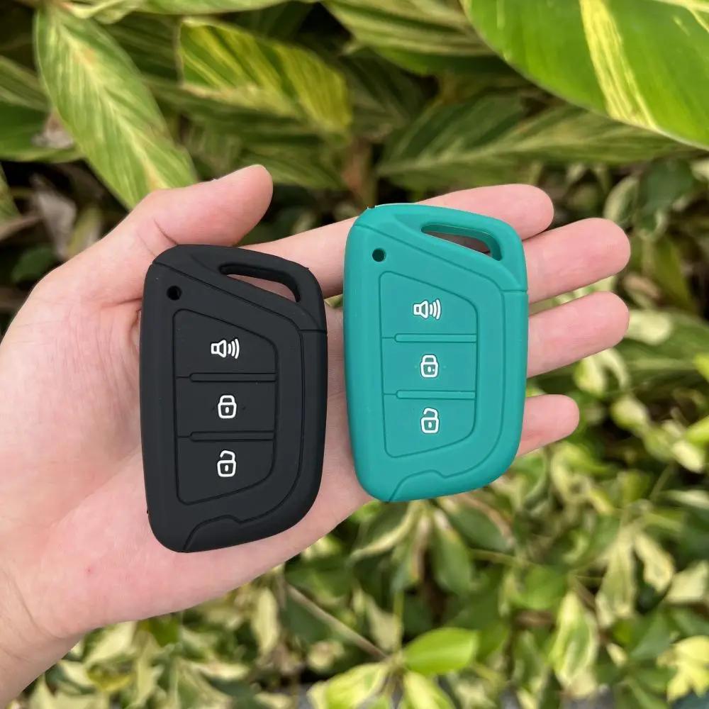 3 Buttons Silicone Car Fob Key Cover Case for JAC JIAYUE A5 X4 X7 IC5 IEV T50 S2 S3 S4 S5 S7 T8 Refine M6 Smart Remote Keychain