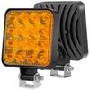 48W 16-LED Quadratisches Wasserdichtes Arbeitslicht Scheinwerfer Fahrlicht Nebelscheinwerfer für LKW Offroad Tagfahrlicht
