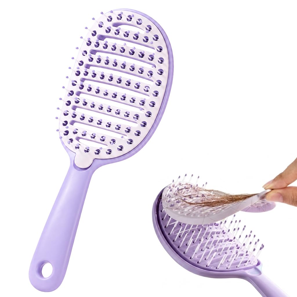 ZIBUYU® Detangling Hair Brush with Removable Brush Pad, Easy-to-Clean, Styling Brush for Wet & Dry Hair, Blow Dry, Detangling, and Hair Care, Hai