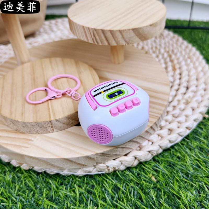 Nostalgic Vintage Mini Retro Classical Radio Recorder Fun Pendant Ornament Keychain Audio Bag Gift