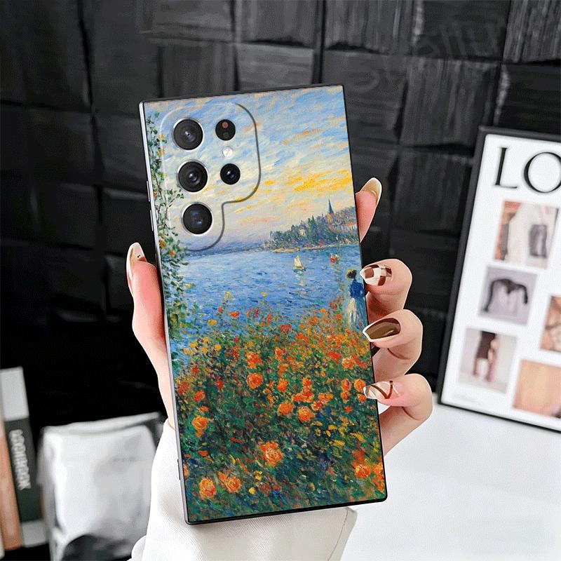 

Claude Monet Oil Painting Soft Phone Case for Samsung Galaxy S26 S25 Edge S24 Ultra S23 Plus S22 S21 FE S20 Black Cover Back She Samsung S24 Plus