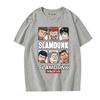 Summer men's cartoon Q-version Slam Dunk character short-sleeved T-shirt, casual 100% pure cotton short-sleeved top