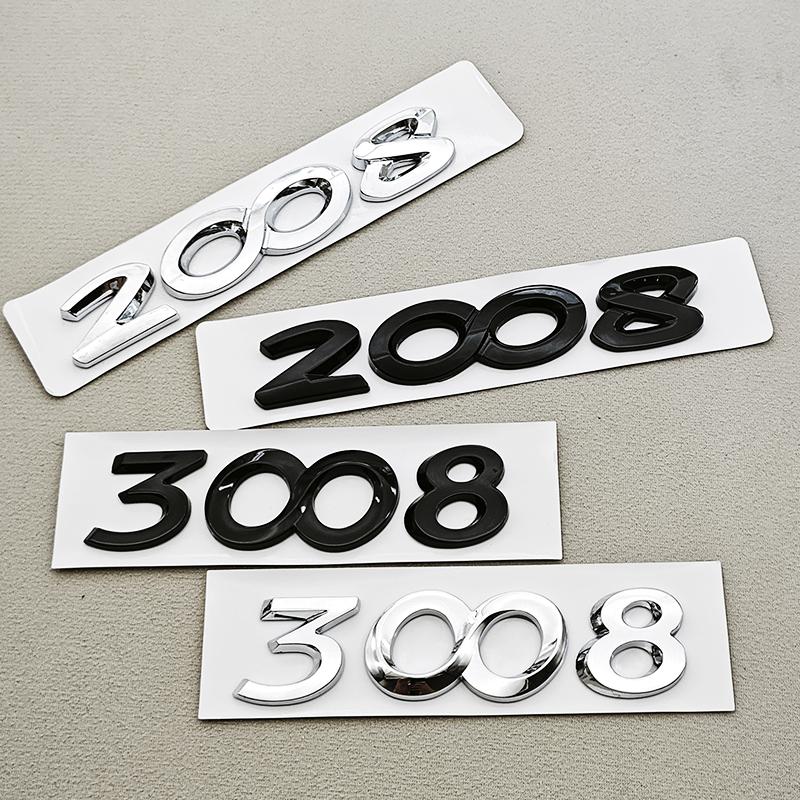 Older 3D ABS Car Letters Logo 2008 3008 Rear Trunk Badge For Peugeot 2008 3008 Sticker Emblem Replace Exterior AccessoriesI