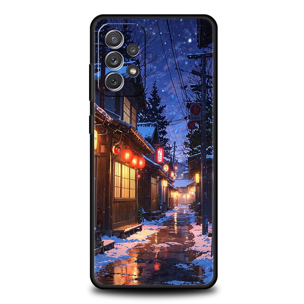 Japanese Anime Landscape Art Phone Case For Samsung A15 A13 A35 A55 A51 A71 A41 A31 A21S A03S A05 A23 A25 A33 A53 A73 5G Cover