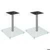 Supports pour haut-parleurs - vidaXL - Verre trempé - Aluminium - Argent - Design moderne (x2)