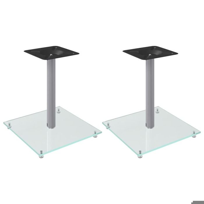 Supports pour haut-parleurs - vidaXL - Verre trempé - Aluminium - Argent - Design moderne (x2)