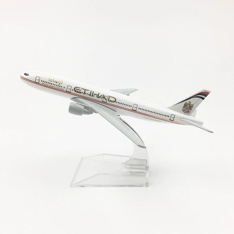 Scale 1:400 Metal Replica Plane Model 16cm Air Etihad B777 Aircraft Model Diecast Airplane Simulation Passenger Aircraft