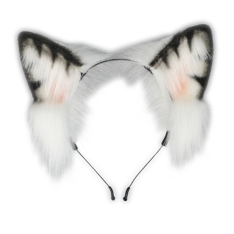 Cute Anime Beast Tail Cat Ear Headband Paw Gloves Set Lovely-Fox Tail Themed Party Costume Cosplay Props for Festivals