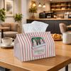 1pc Whimsical Artistic Food Tissue Box, Sardines Striped Can Illustration Perfect for Outdoor Gatherings, Daily Desktop Use, And Suitable for Bedrooms