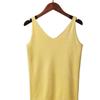 Women's Summer Halter Sexy V-neck Slim Bright Silk Knit Vest Wearing Sleeveless T-shirt Base Top Trend