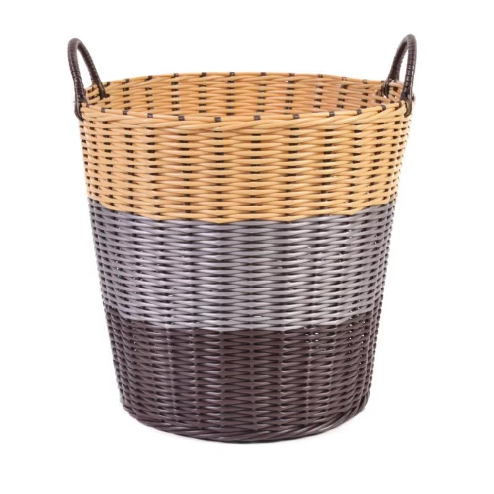 Rattan-Style Laundry Basket Foldable Dirty Clothes Basket Portable Wicker Baskets