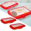 2Pcs Food Preservation Trays Reusable Food Storage Container with Lid Vacuum Sealed Stackable Tray for Picnic Travel