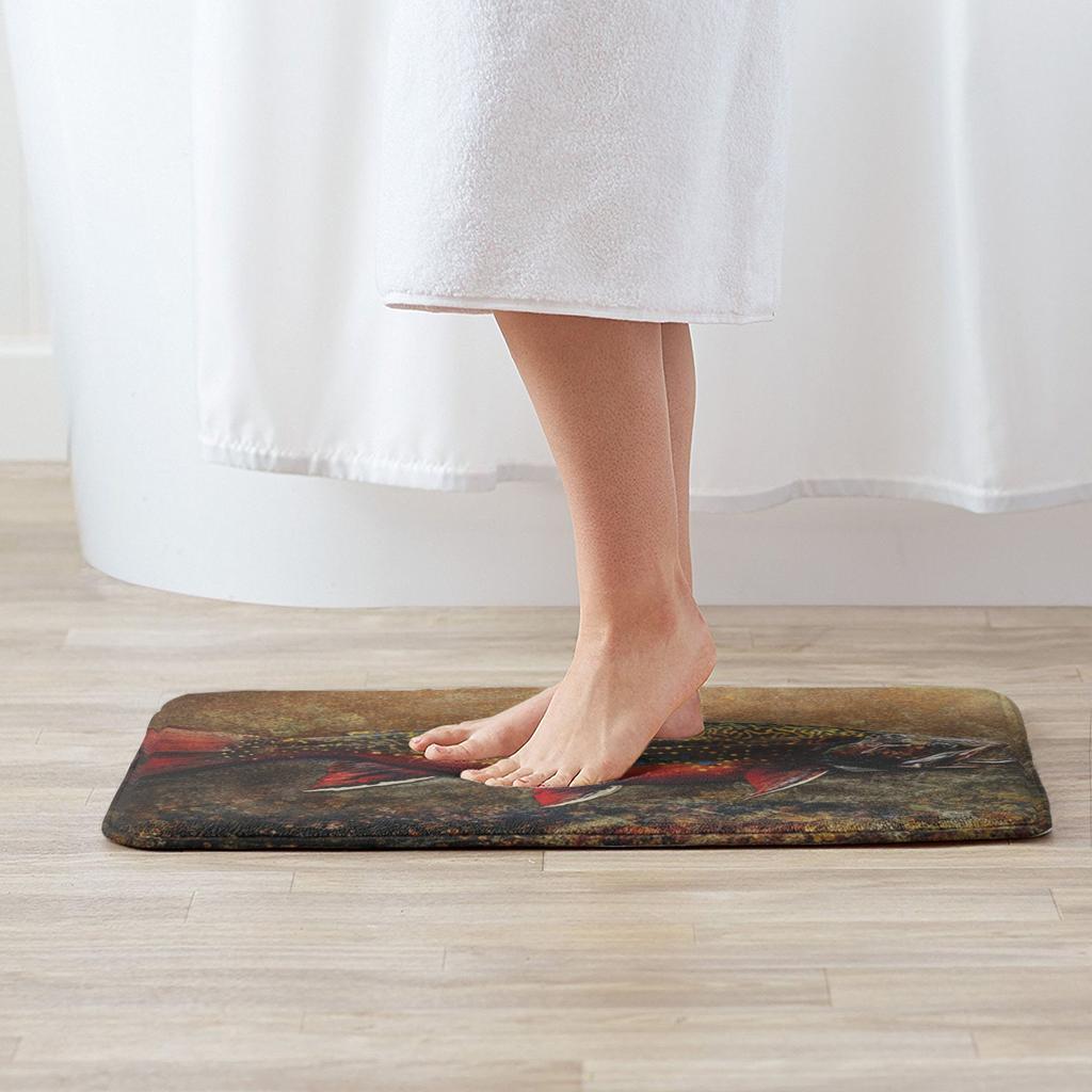 Spawning Male Brook Trout Anti-slip Doormat Floor Mat Sand Scraping Carpet Rug for Kitchen Entrance Home Balcony Footpad Mats