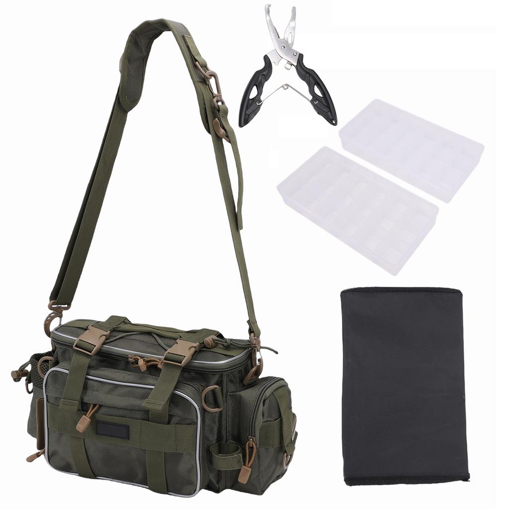 Fishing Shoulder Bag 2 Packs Tackle Storage Box with Rainproof Durable Design Adjustable Straps for Lures Hooks Weights