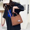 Corduroy Women's Bag 2026 New Handbag Korean Fashion Simple Strip Velvet Shoulder Crossbody Small Square Bag