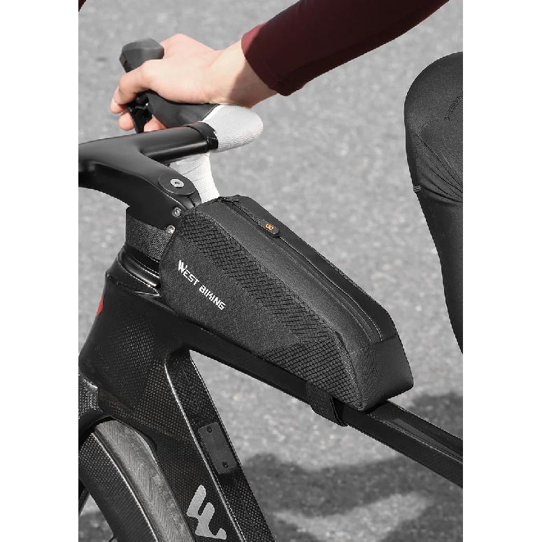 WEST BIKING Portable Bicycle Front Frame Bag Lightweight Mini Top Tube Bag 3D Shape Support Aero Cycling Bags Bike Accessories