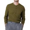 Men's Cotton Solid Color  Long-Sleeve T-Shirt - Casual Base Layer Outdoor Top