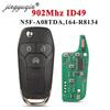 Jingyuqin 4 Button Flip Remote Car Key Fob 902Mhz ID49 Chip for Ford F150 F250 F350 F450 F550 Ranger Raptor 2015-2020 N5F-A08TDA