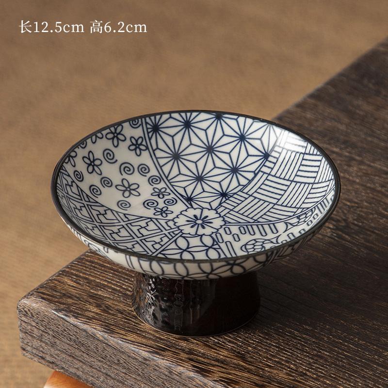 

Китайская керамическая фруктовая тарелка Сине-белый фарфор Тарелка для чая на высокой ножке Изысканная керамическая шкатулка для драгоценностей Поднос для хранения чайных чашек