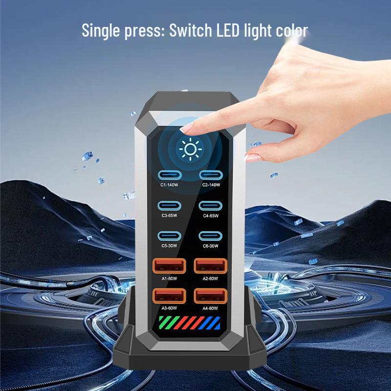 PD3.1 Multi-port USB Desktop Charger 660W: High-Power Gallium Nitride Super Fast Charging Station